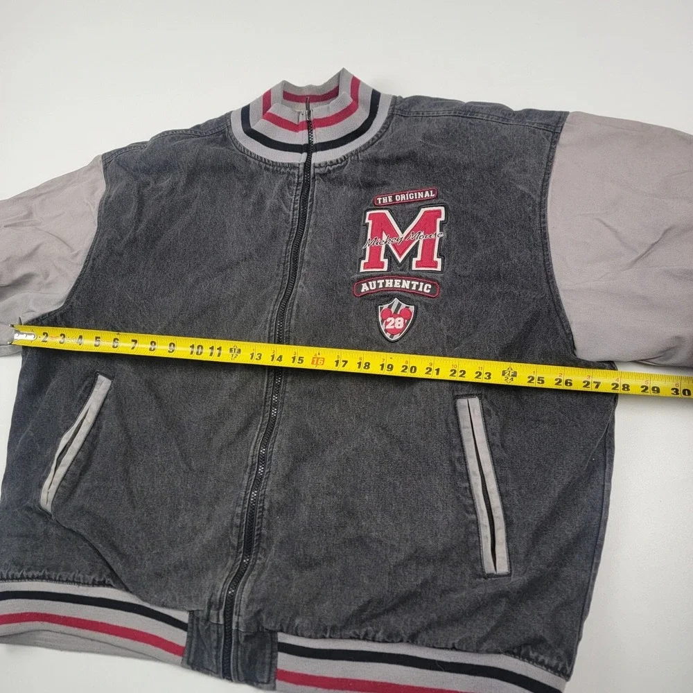 Vtg 90s Disney Store Mickey Mouse Letterman jacket size XL Full Zip Description